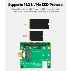 OFFICIAL Raspberry Pi 5 M.2 HAT compatible for SSD NVME 2230 and 2242